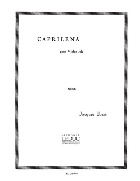 IBERT J.-Caprilena pour violon