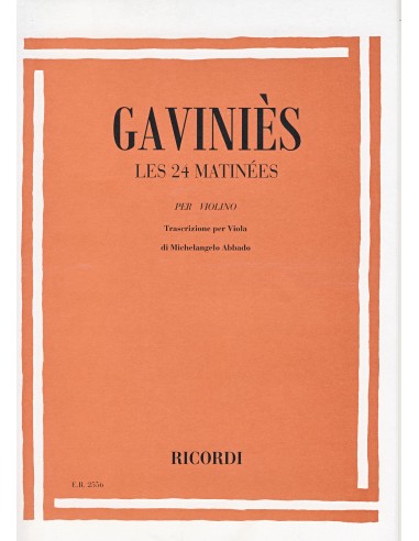 GAVINIES P.-Studies (24) for Viola (Abbado)