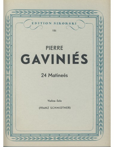 GAVINIES P.-Studies (24) for Violin (Schmidtner)