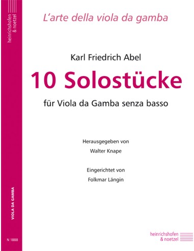 ABEL C.F.-Pieces (10) for Cello (Viola da Gamba) (Knape)