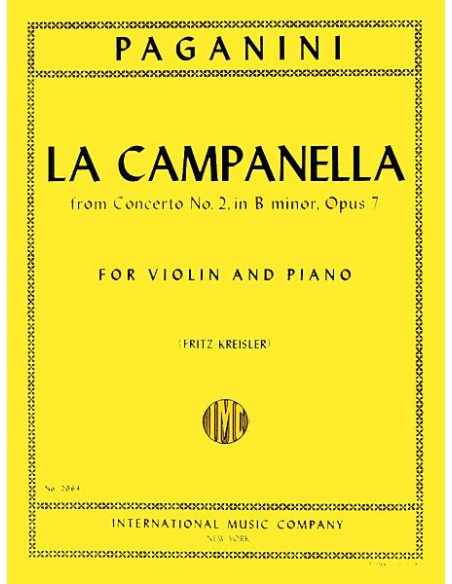 PAGANINI N.-La Campanella Op.7 for Violin and Piano (Kreisler)