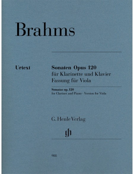 BRAHMS J.-Sonate Op.120 n. 1 e 2 per viola e pianoforte (Urtext)