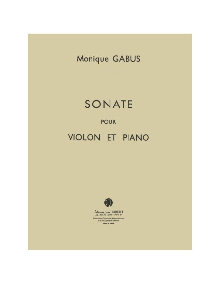 GABUS M.-Sonata per violino e pianoforte