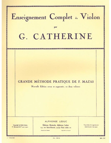 MACAS J.F.-Grande Methode Complete Vol.1 per Violino (Catherine)
