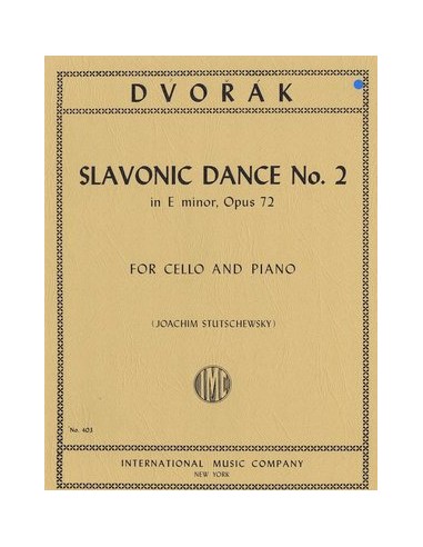 DVORAK A.-Slavic Dance Op.72 No. 2 in E minor for Cello and Piano