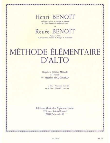 BENOIT-Methode Elementaire de Alto Vol.2 for Viola