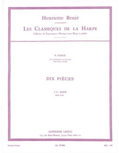 BACH J.S.-Stücke (10) für Harfe (Renie)