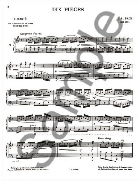 BACH J.S.-Pezzi (10) per arpa (Renie)