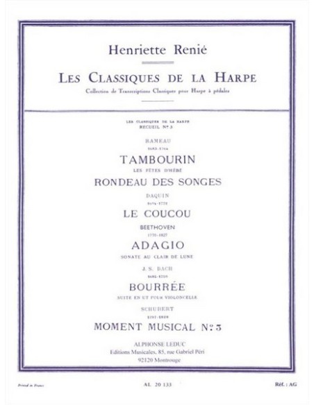 RENIE H.-Classique Harpe Vol.3 per Arpa