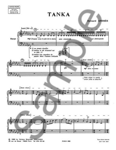 ANDRES B.-Tanka pour harpe