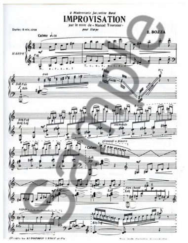 BOZZA E.-Improvisations sur le nom de Marcel Tournier pour harpe
