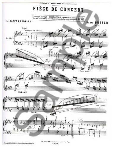 BUSSER H.-Piece de Concert für Harfe