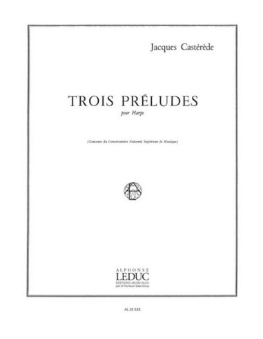 CASTEREDE J.-Préludes (3) pour harpe