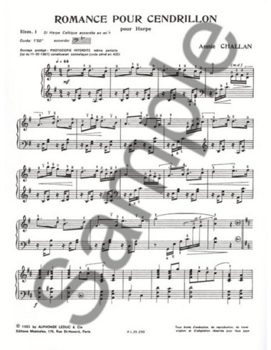 CHALLAN H.-Romance pour Cendrillon per arpa (Rougeron)