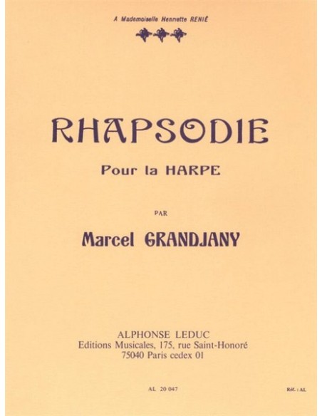 GRANDJANY M.-Rhapsodie für Harfe