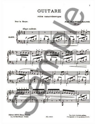HASSELMANS A.-Chitarra Op.50 per Arpa