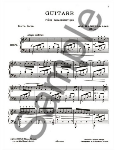 HASSELMANS A.-Chitarra Op.50 per Arpa