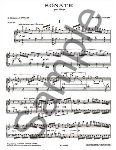 HOUDY P.-Sonate for Harp