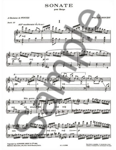HOUDY P.-Sonate for Harp