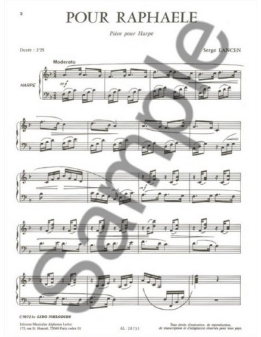 LANCEN S.-Pour Raphaele for Harp