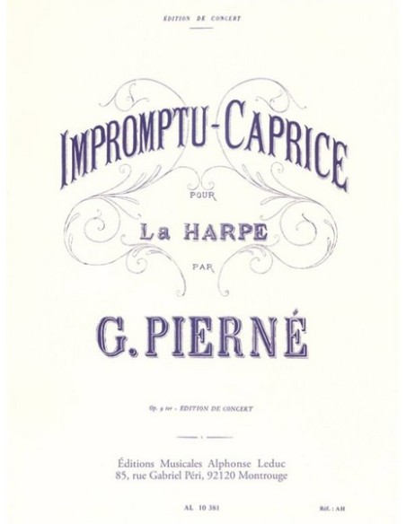 PIERNE G.-Impromptu Caprice Op.9 für Harfe