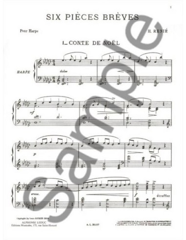 RENIE H.-Pezzi Brevi (6) per arpa