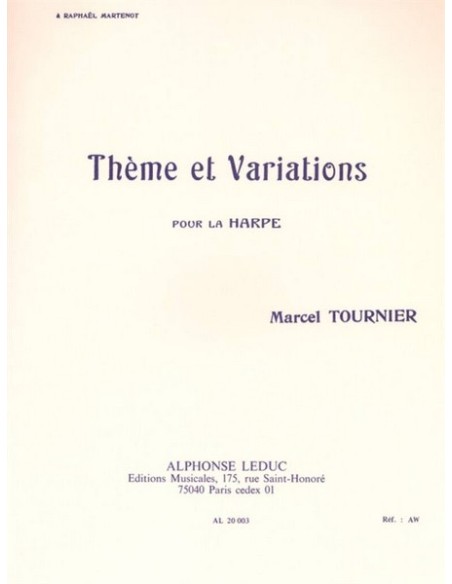 TOURNIER-Theme et Variations pour harpe
