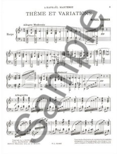 TOURNIER-Theme et Variations para Arpa 2