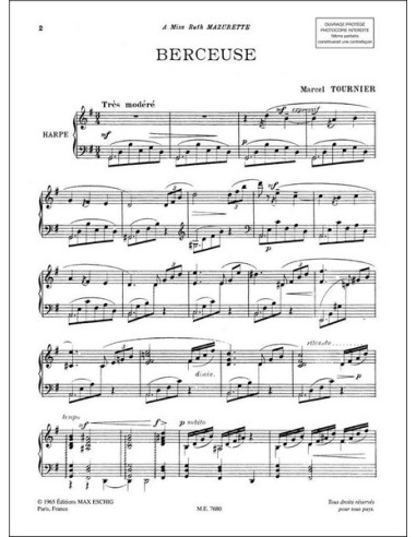TOURNIER-Berceuse per Arpa