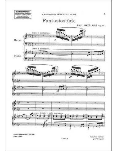 BAZELAIRE P.-Fantasia per Arpa e Pianoforte