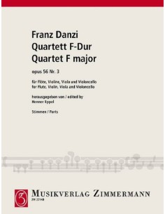 DANZI F.-Quartetto in Fa maggiore Op.56 n. 3 per flauto, violino, viola e violoncello (Eppel)
