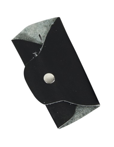 Short Leather Bugle Mitten Closure (Clip) Black