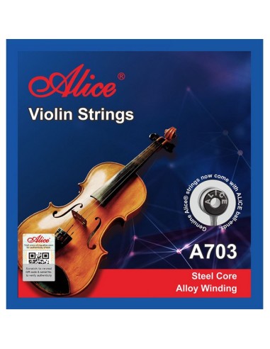 Cordes de violon Alice 1/8 (A703A) (Ensemble complet)