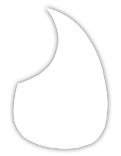Classic Guitar Pickguard Adhesive Drop Shape White 2