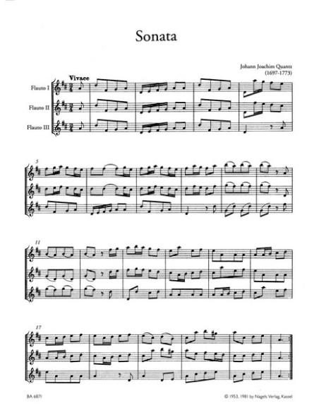 QUANTZ J.J.-Sonata para 3 Flautas (Doflein)
