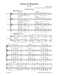 FAURE G.-Requiem Op.48 for Soprano, Baritone, Mixed Choir and Piano (Concert Version 1900) (Urtex 2