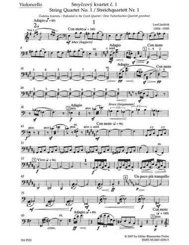 JANACEK L.-String Quartet No. 1 (Parts)