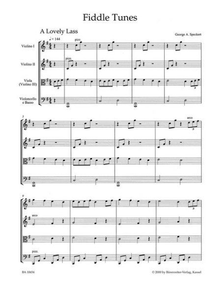 Irish Music for Strings (Irish Music for Strings) for String Quartet (Speckert)