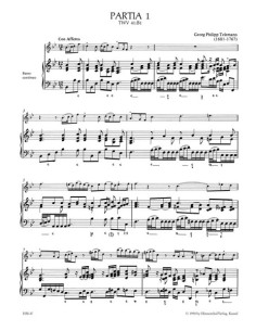 TELEMANN G.P.-Partitas (6) "Piccola Musica da Camera" per Violino (Oboe) (Flauto) e B.C. (Urtext) 2