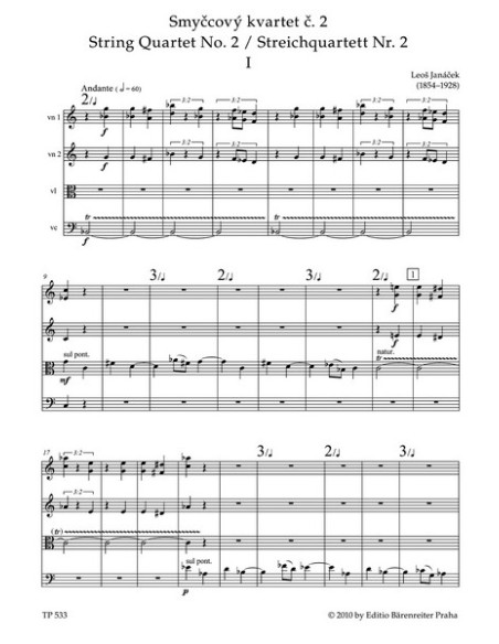 JANACEK L.-String Quartet No. 2 "Intimate Letters" (Pocket Score)