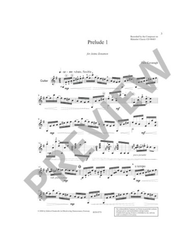 KAVANAGH D.-Preludes (3) for Guitar