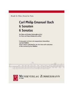 BACH C.P.E.-Sonate (6) per flauto e B.C. (Urtext) (Walther)