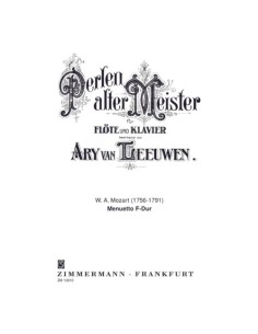 MOZART W.A.-Minuet in F Major for Flute and Piano (Leeuwen)