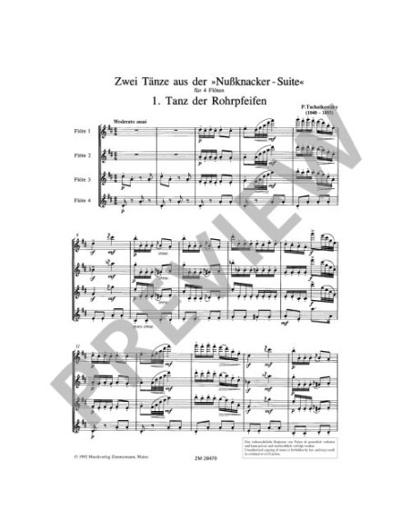 TCHAIKOVSKY P.I.-The Nutcracker Op.72 (2 Dances) for 4 Flutes (Geller)