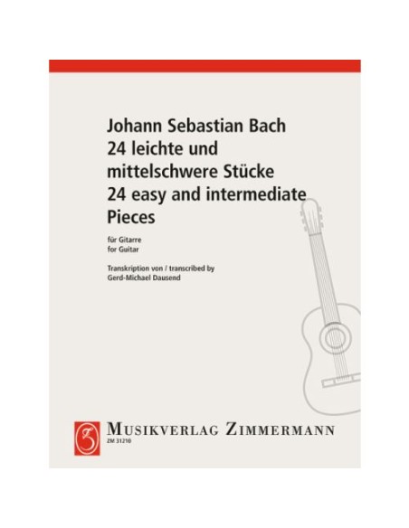 BACH J.S.-Pezzi di Media Difficoltà (24) per Chitarra (Dausend)