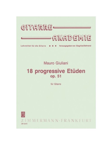 GIULIANI M.-Progressive Studies (18) Op.51 for Guitar (Behrend)
