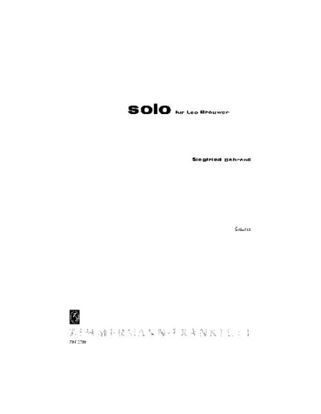BEHREND S.-Solo for Leo Brouwer for Guitar