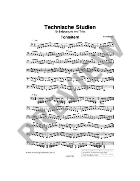 MULLER R.-Exercices techniques pour trombone basse ou tuba (Meyer)