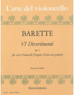 BARETTE A.-Divertimentos (6) für 2 Celli (Fagott und Viola da Gamba) (Müller)