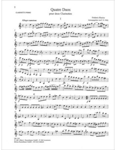 BLASIUS F.-Duos (4) for 2 Clarinets 2